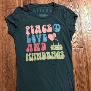 Vintage Kitson Peace Love & Handbags T-Shirt